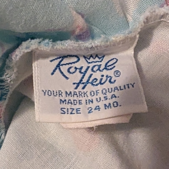 Royal Heir Vintage Two Piece Baby Girls 24m Summer Outfit OOAK - Picture 2 of 6